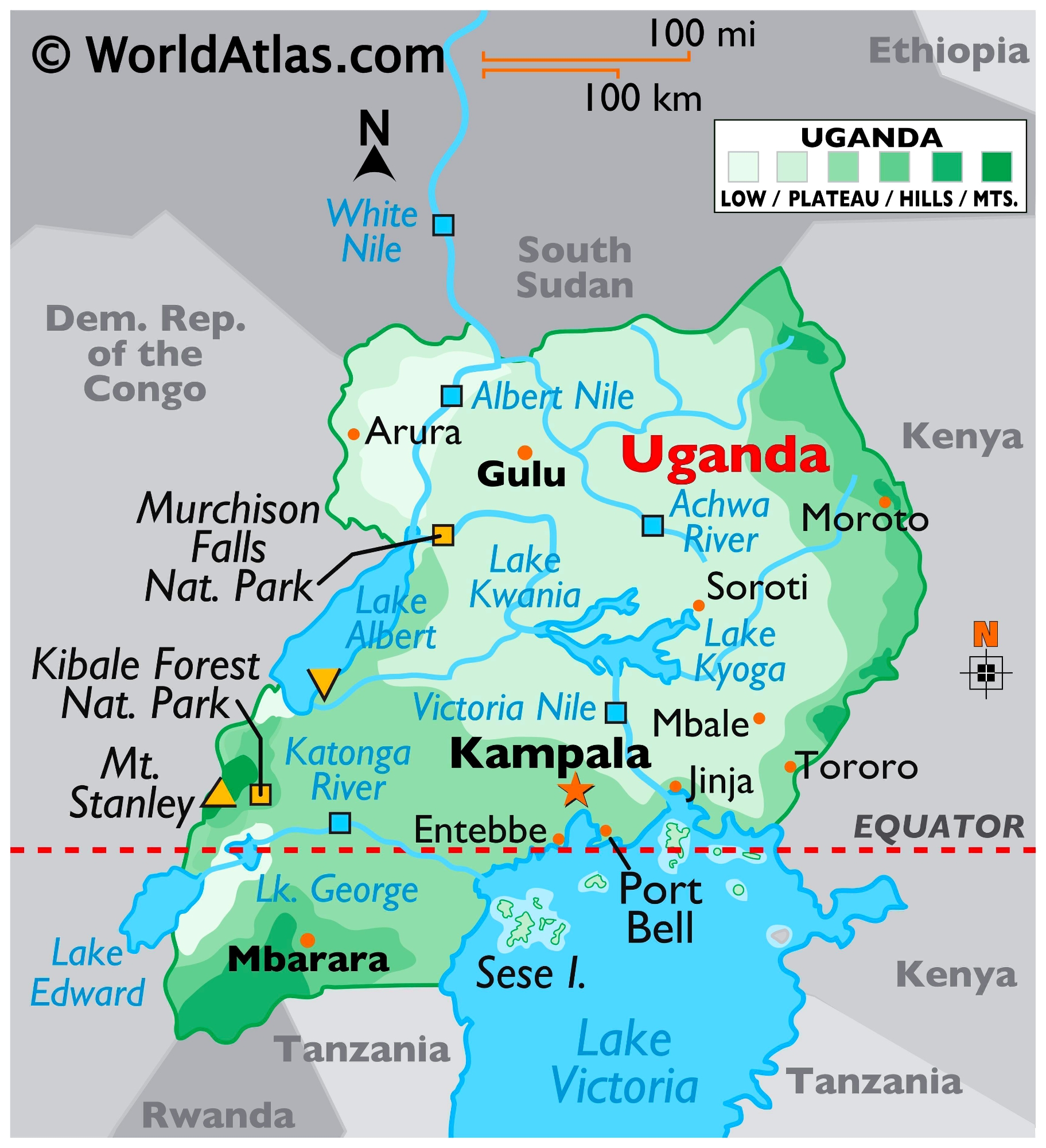 map of Uganda