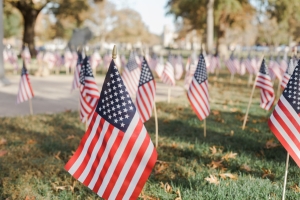 Flags on campus