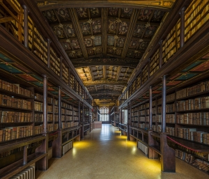 library coridor lined with old books