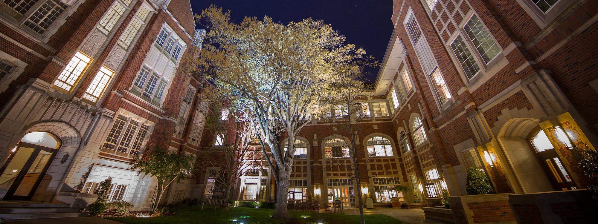 Price Hall Courtyard at Night
