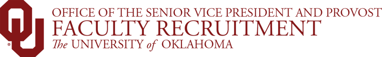 Office of the Senior Vice President and Provost, Faculty Recruitment, The University of Oklahoma website wordmark