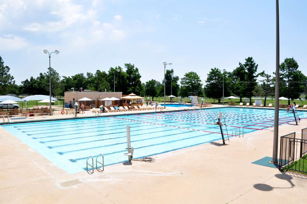 Outdoor pool for swim lessons.