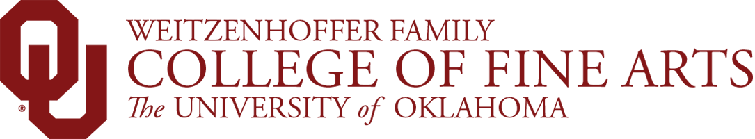 Interlocking OU, Weitzenhoffer Family, College of Fine Arts, The University of Oklahoma website wordmark.