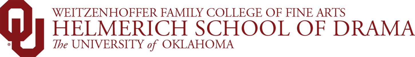Interlocking O U, Weitzenhoffer Family College of Fine Arts, Helmerich School of Drama, The University of Oklahoma website wordmark.