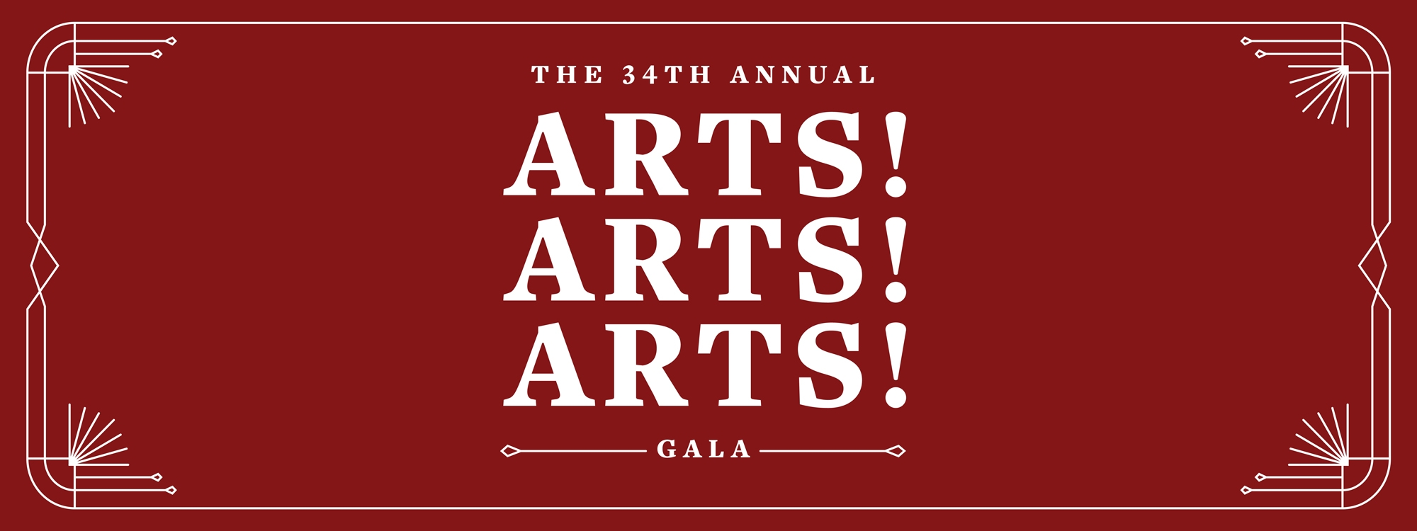 The 35th Annual Arts! Arts! Arts! Gala banner.