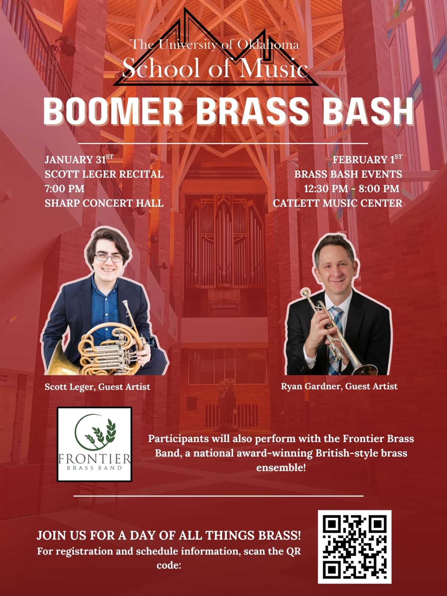 Flyer for Boomer Brass Bash event on Jan 31 and Feb 1. Follow link to webpage for more details.