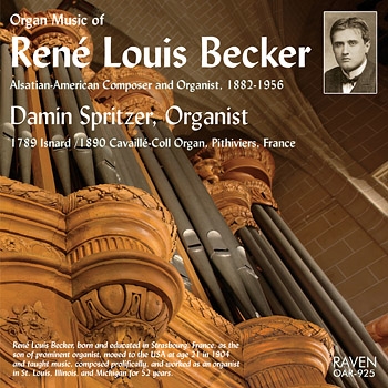 Cover for album by Dr. Spritzer - Organ Music of Rene Louis Becker Volume 1