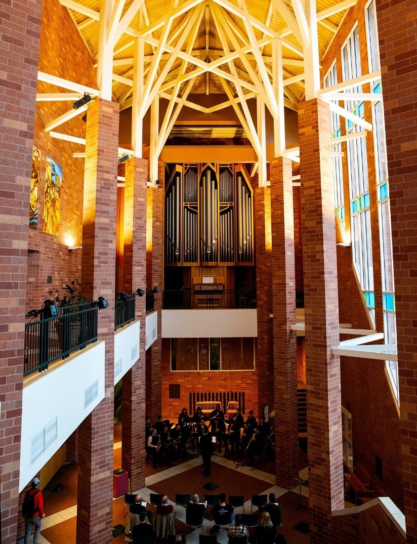 View from the balcony of Gothic Hall and Fisk Organ.