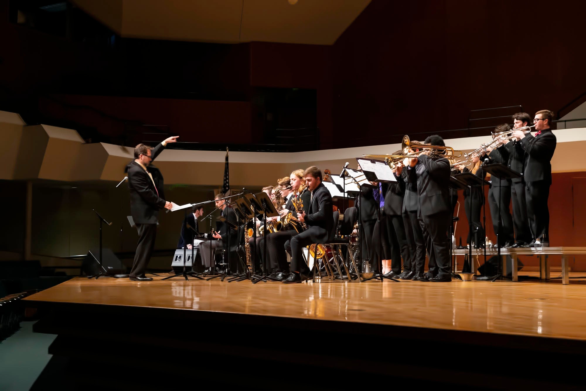 OU Jazz performance in Sharp Hall.
