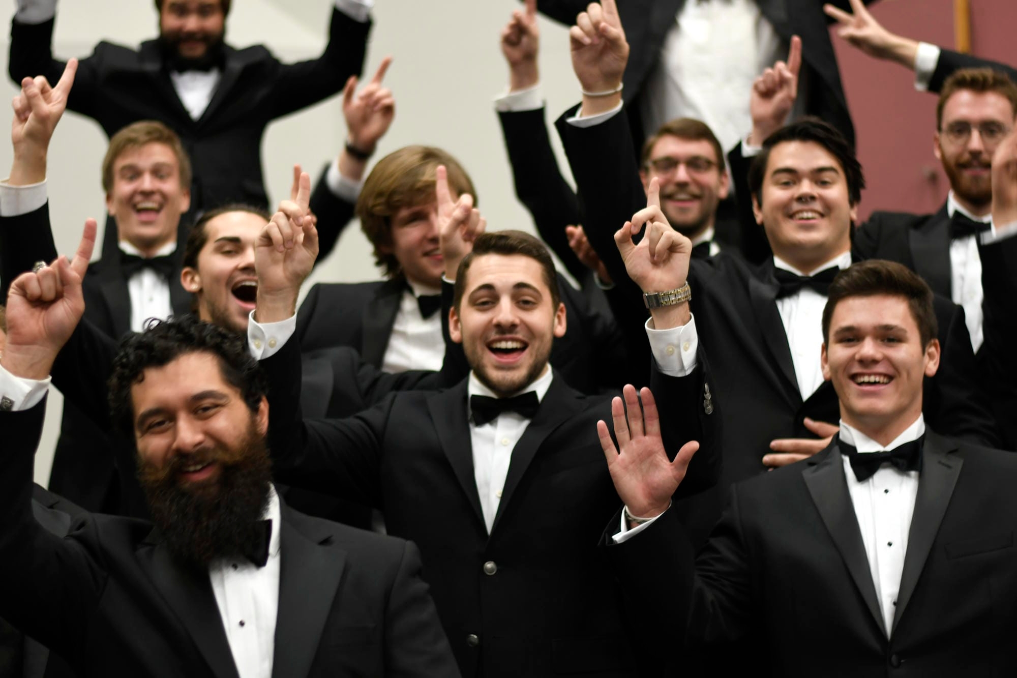 OU Glee Club pre-concert photo in Choir Room.
