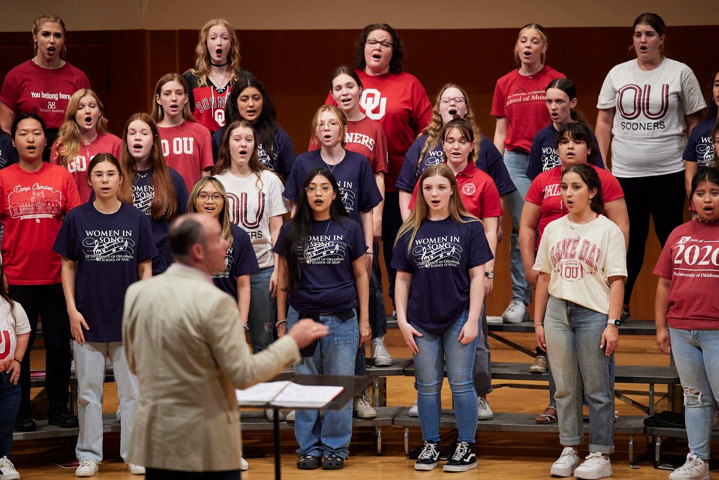 Performance photo of Soprano/Alto choir at past OU Vocal Workshop.