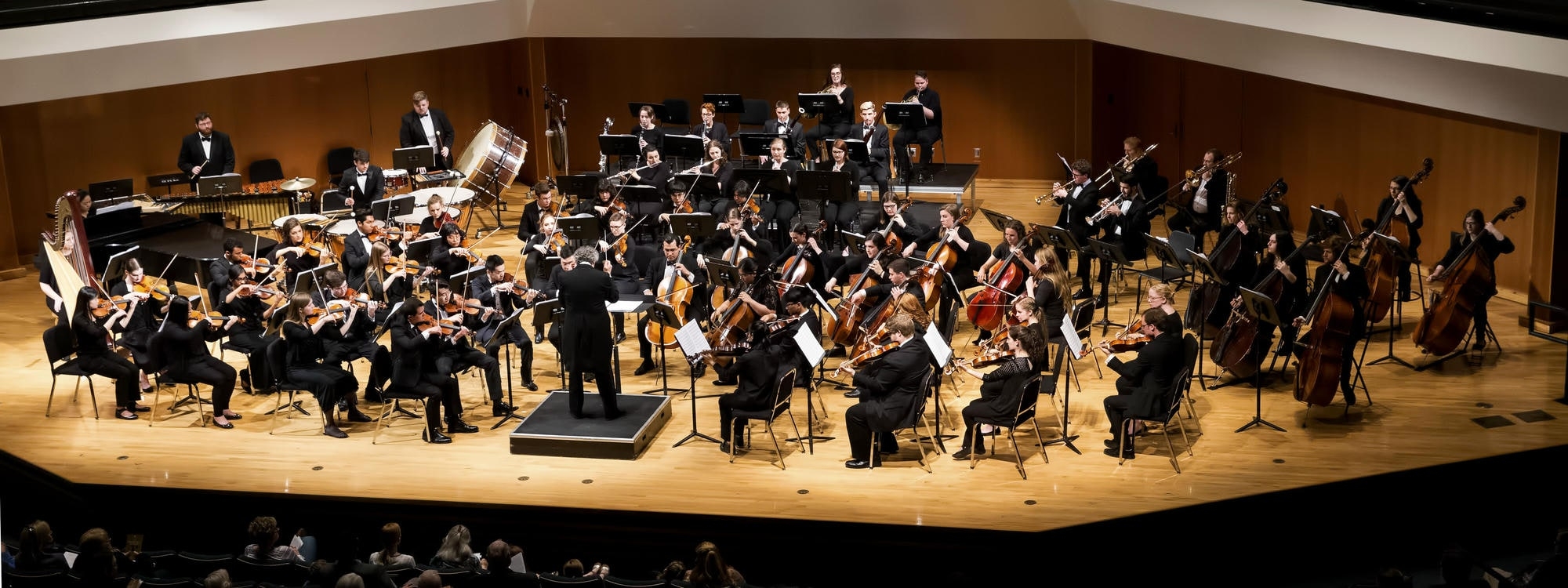 OU Symphony Orchestra performing in Sharp Hall.