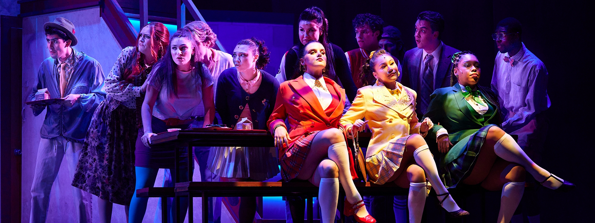 Musical theatre students performing in the musical "Heathers".