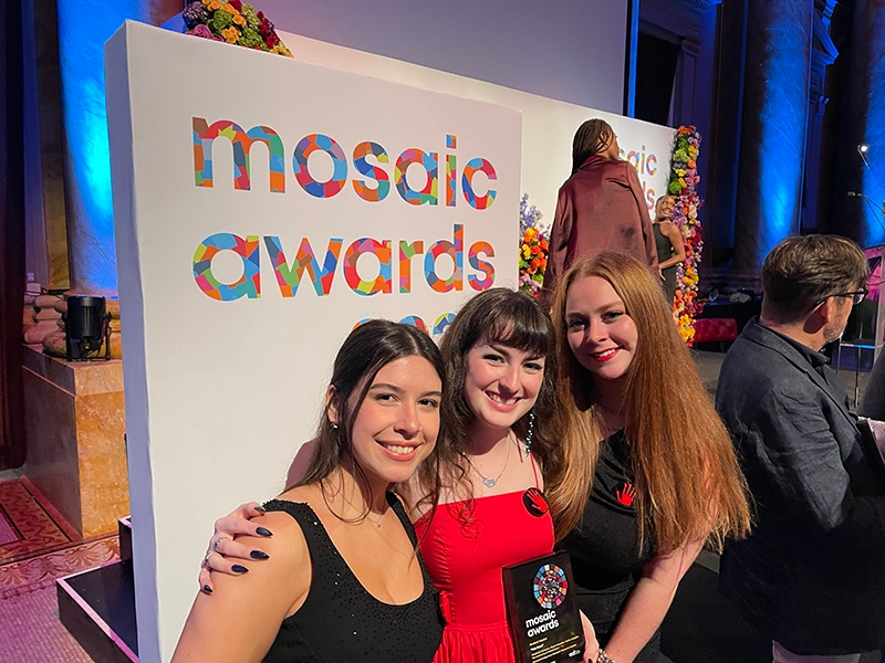 Madeline Campion, Carlie Langlois, and Skylar Gardner at Mosaic Awards.