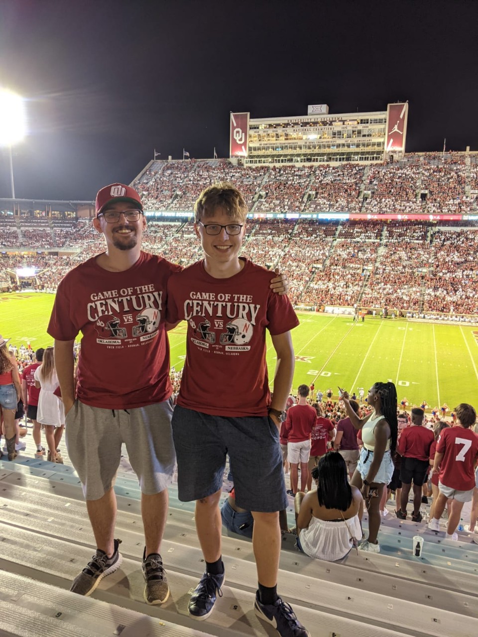 Harry and Adam at OU football game.