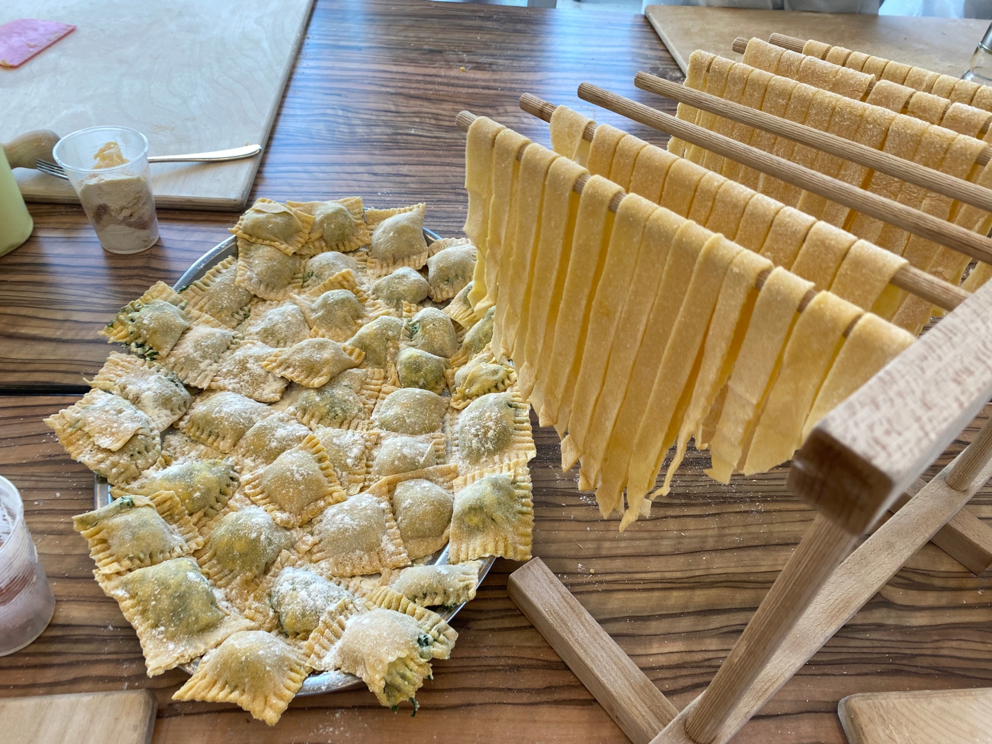 Gaylord Students make handmade pasta in Italy.