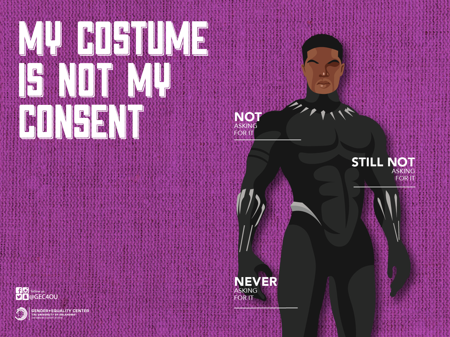 Illustration of a dark-skinned man wearing a Black Panther costume.
