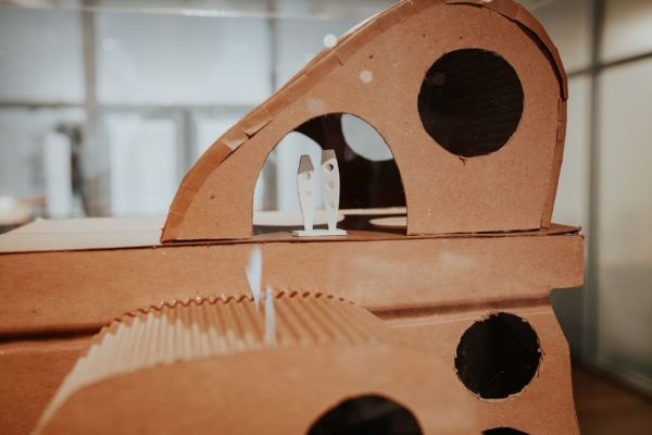 A close up of an architectural model.