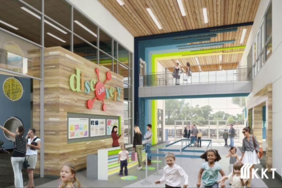 Interior render of the discovery lab, a children's museum, in Tulsa, OK