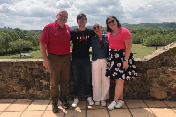 The Kyncl family posing for a photo: Dave, Jonathan, Ronda and Mary Kyncl