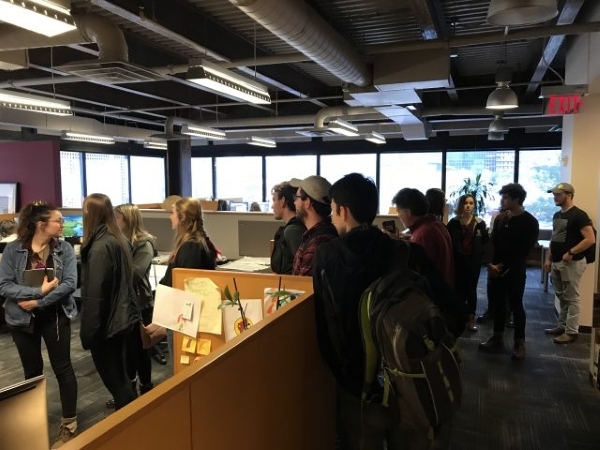 Students visiting Merriman Anderson.