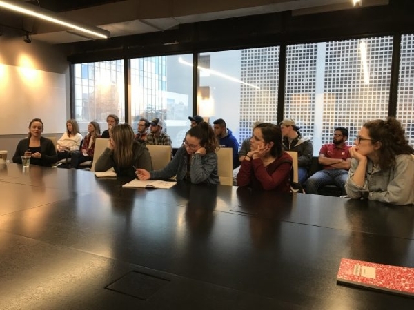 Students visiting Merriman Anderson.