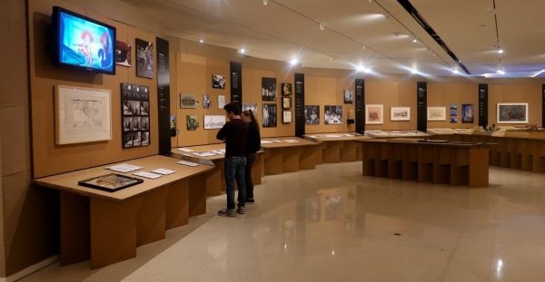 Visitors viewing the exhibition.
