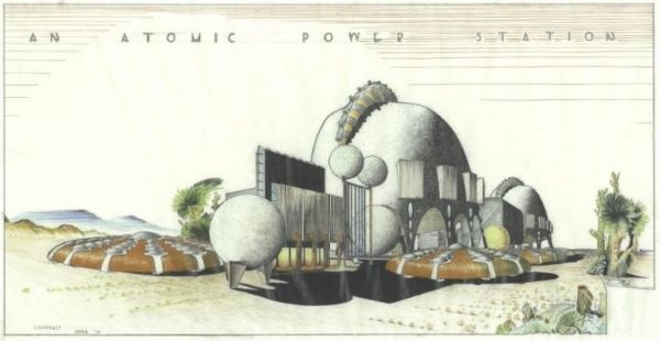 Artwork titled An Atomic Power Station by John Casper circa 1960.