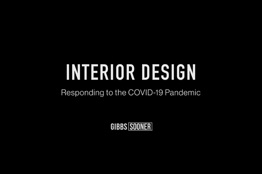 White text on a black background that reads interior design response to the covid 19 pandemic.