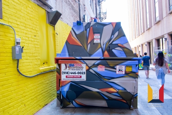 Dumpster painted by Codak Smith, Tulsa, OK.