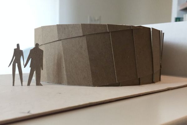 Carboard model with scale figures