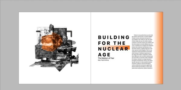 image of Telesis feature spread of "Building for the Nuclear Age" article. 