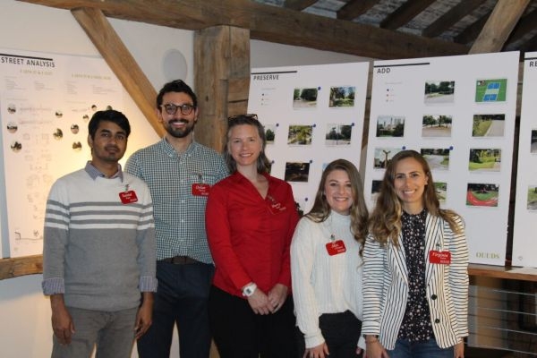 Students with poster boards labeled Street Analysis, Preserve, and Add.