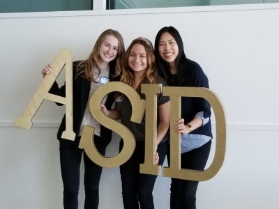 Liz Romero with classmates at an Interior Design event. 