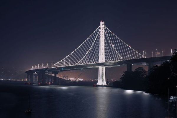 The San Francisco-Oakland Bay Bridge.