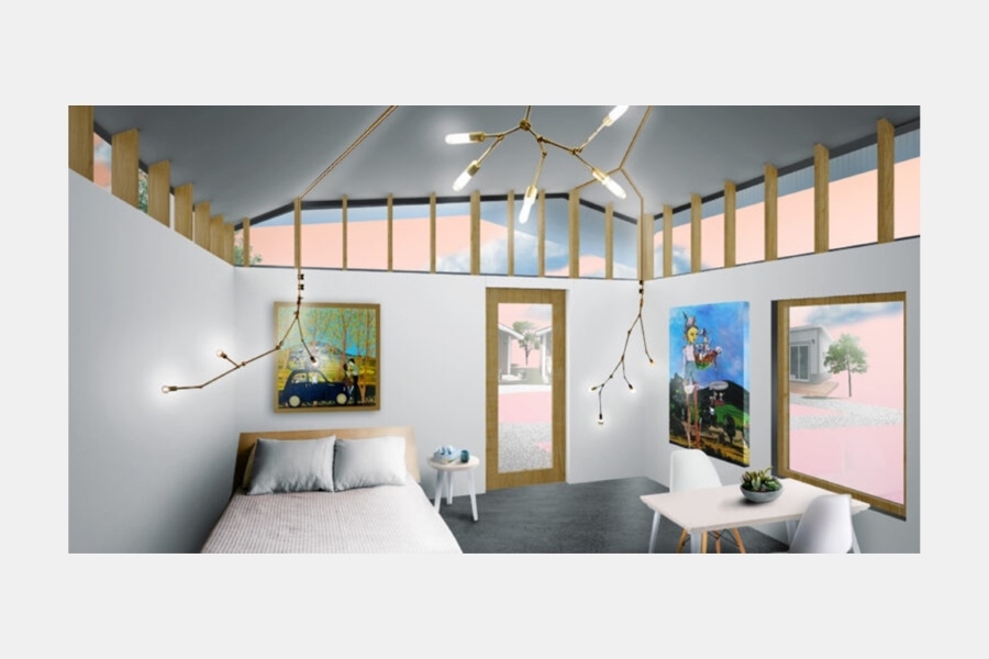 Script Architecture's rendering of a tiny home interior.