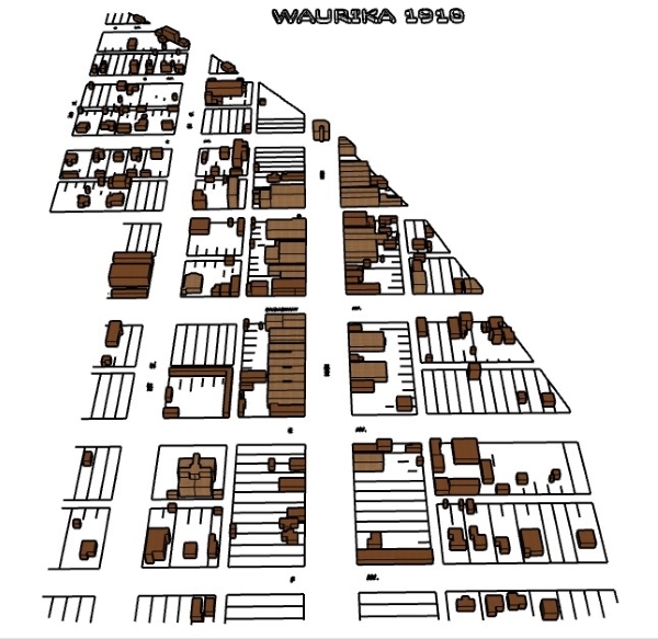 A digital rendering of downtown Waurika. 