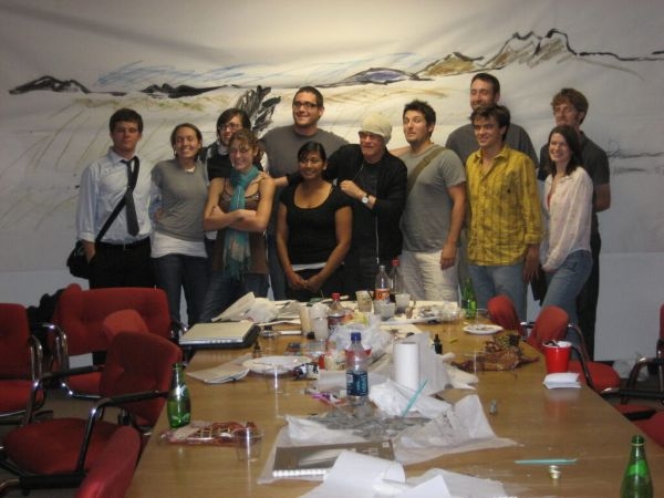 O U students with Antoine Predock.