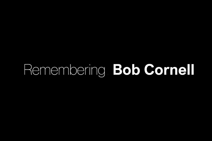 The text "Remembering Bob Cornell" on a black background.