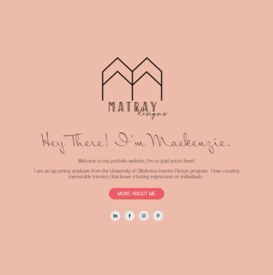 The cover page of Matray's award-winning portfolio.