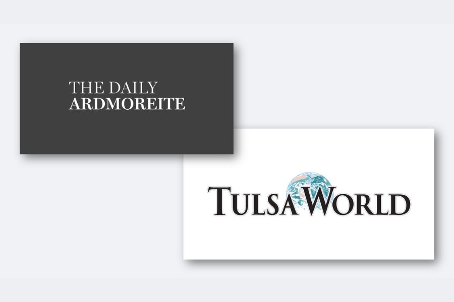 Logos of The Daily Ardmoreite and Tulsa World newspapers.