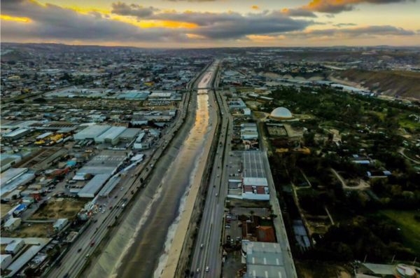 Picture of Lima cityscape with major Rimac river cutting through the middle. 