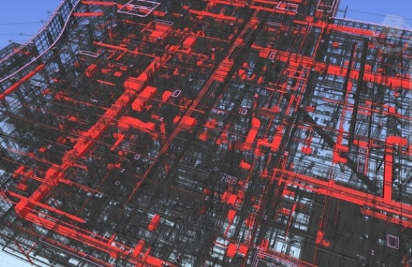 Clash detection in Navisworks.
