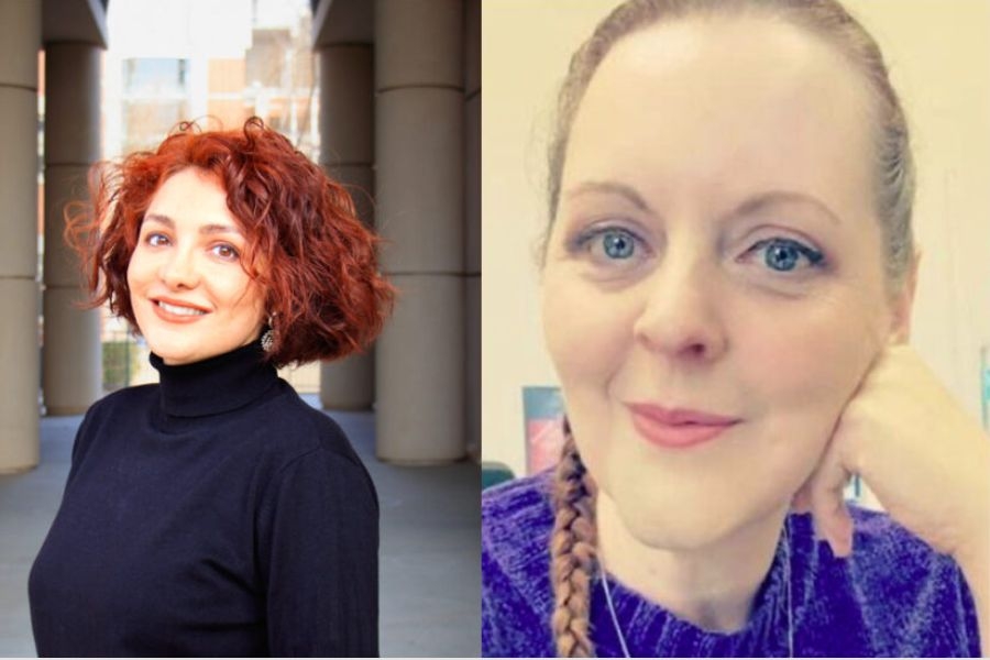 Headshots of Shooka Motamedi and Nova Savage.