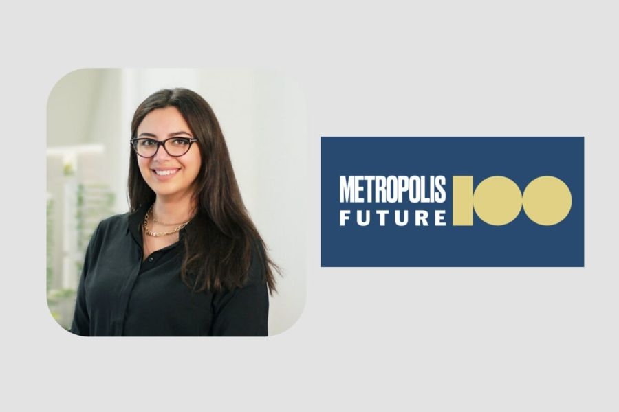 Riham Hamed with the Metropolis Future 100 logo.