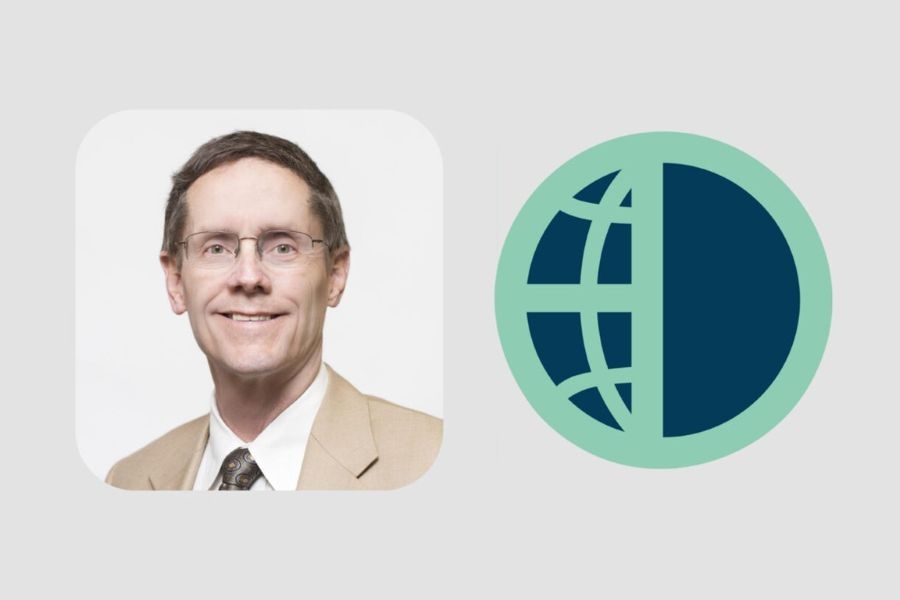 James Collard with the logo for the International Economic Development Council.