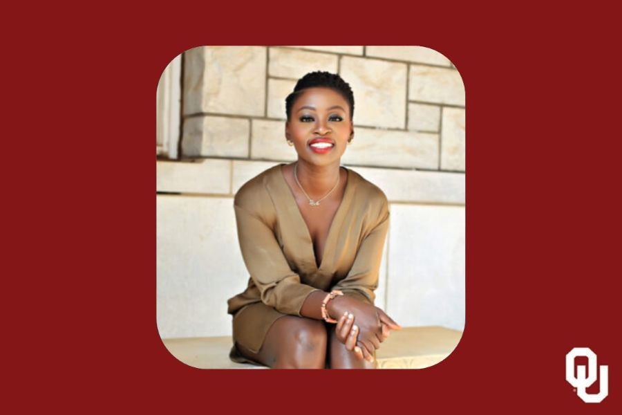 Grace Olaleye and the O U logo.