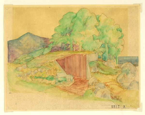 Mickey Muennig's sketch of "Unit A" at Post Ranch Inn.
