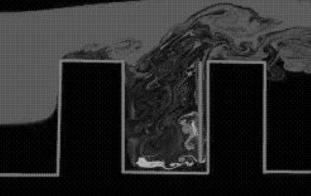 A diagram of air circulating out of a street canyon.