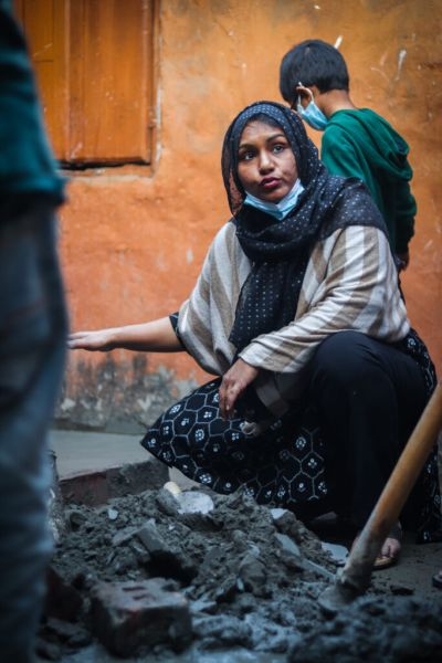 Salma Akter Surma in a refugee camp.